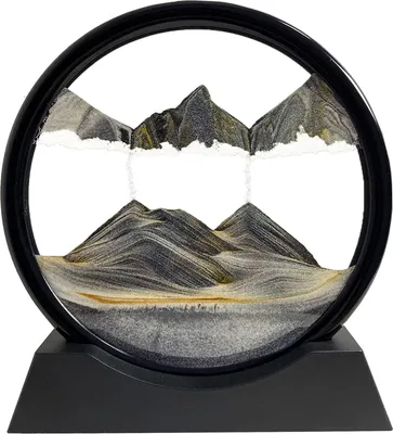 Produktbild von Sandbilder zum Drehen, 3D Dynamisches Sandbild, Fließende Sandmalerei für Büro Desktop, 7 Zoll, Schwarz