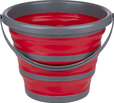 Produktbild von Dirt Devil Faltbarer Eimer - 10 Liter - 32 x 25,5/ 5,5 CM - Platzsparend - Ideal für Reinigung und Camping - Rot