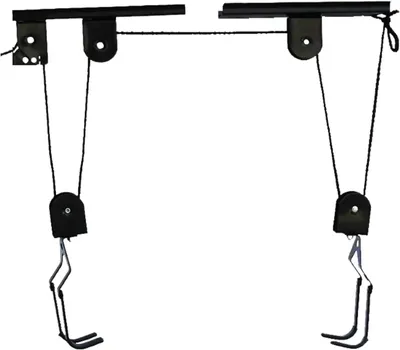 Obrázek produktu pro Zvedák na kola – výtah na kola s lanovým mechanismem – držák na strop, nosnost 60 kg, montáž do garáže – černá barva
