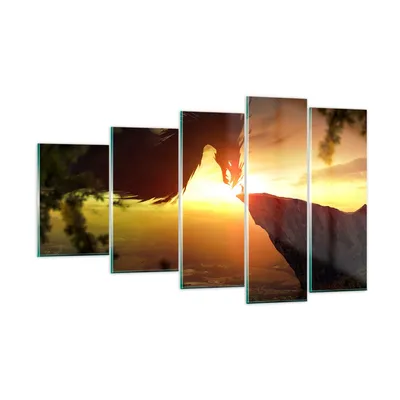 Produktbild von Bilder auf glas - Drache Rock Kreatur - 100x60cm - Glasbilder - Wandbilder - Kunstdruck - zum Aufhängen bereit - Wanddekoration aus Glas - Glas Bilder - Wandbild auf Glas - 5 Teile - GEG100x60-3883