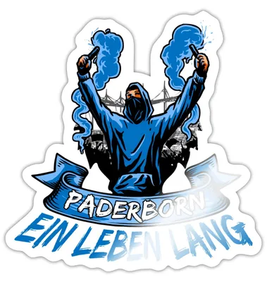 Produktbild von Spreadshirt Paderborn Ein Leben Lang Fußball Fan Sticker Aufkleber, 10 x 10 cm, Weiß glänzend