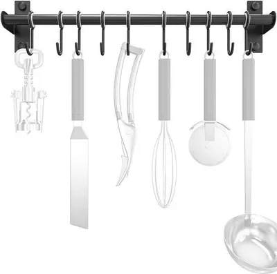 Produktbild von Famanu Aufhängeleiste mit 10 drehbaren Haken - 40 cm