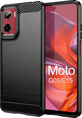 Immagine prodotto di Custodia in carbonio per Moto G05 / Moto E15 copertura del telefono cellulare custodia del telefono cellulare all'aperto custodia del telefono cellulare paraurti copertura posteriore