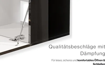 Produktbild von HAJDUK-MÖBEL Lowboard Hängend Hochglanz Schwarz 180x35x40 cm TV Möbel Push-Open für Fernseher bis 65 Zoll Wandmontage ohne Griffe