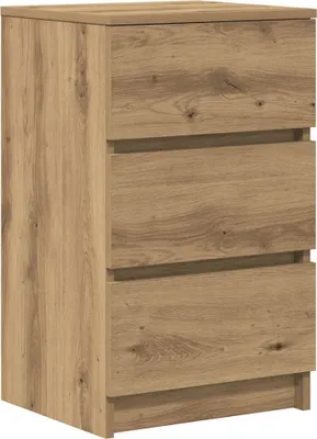 Image de Table de chevet avec 3 tiroirs chêne artisanal 39x35x65 cm