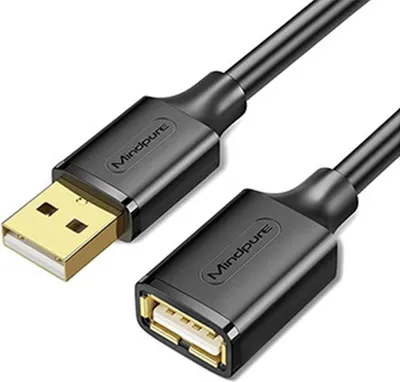 Produktbild von INF USB 2.0 Verlängerungskabel, Vergoldet, PVC+Kupfer, Diverse Längen 0,5 m