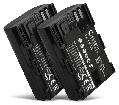 Image de CELLONIC 2x Batterie pour Appareil photo Compatible avec Canon EOS R7, EOS 70D, EOS 5D Mark IV, LP-E6 - (2000mAh, 7.4V)