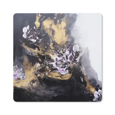 Produktbild von MuchoWow® Mauspad Mousepad Abstrakt - Schwarz - Grau - Farbe 20x20 cm - Mousepads - Maus Mat - Pad - Mausunterlage - Desk Mat - Bureauartikeln