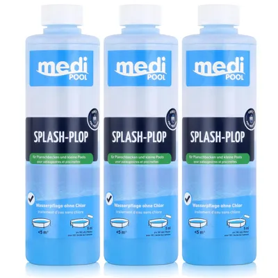 Produktbild von mediPOOL Splash-Plop 500ml - Wasserpflege ohne Chlor (3er Pack)