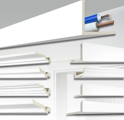 Produktbild von HEXIM Kabel- und Rohrabdeckung 2000x150x150mm, 1STK Rohrverkleidung weiß PolyurethanHartschaum, Kabelkanal Deckenleisten Heizungsrohr Verkleidung (AB170, 2 Meter)