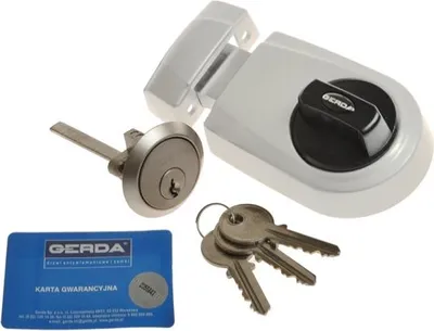 Produktbild von Gerda ZG 100 weißes Kastenschloss, 3 Schlitzschlüssel