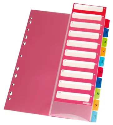 Productafbeelding van Ordnerregister A4, polypropyleen, 1-10, in verschillende kleuren
