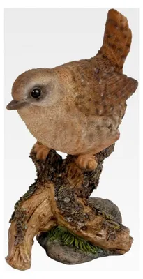Produktbild von Zaunkönig auf Baumstumpf, Ornament für Haus oder Garten