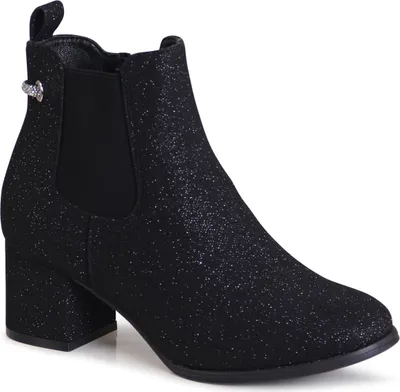 Produktbild von topschuhe24 3127 Damen Glitzer Stiefeletten Ankle Boots, Farbe:Schwarz, Größe:41 EU