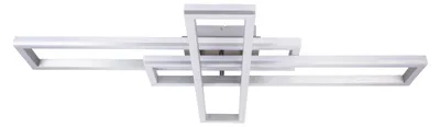 Produktbild von Deckenleuchten - LED /CCT Deckenleuchte + RGB-Backlight "BANTRY" L:95cm, Deckenlampe im Modern Style, aus Metall und Kunststoff in aluminium, 95 x 60 x 11 cm, inkl. LED – dimmbar – CCT-Wechsler – RGB-Farbwechsler – Nachtlichtfunktion – Timerfunktion – Fernbedienung