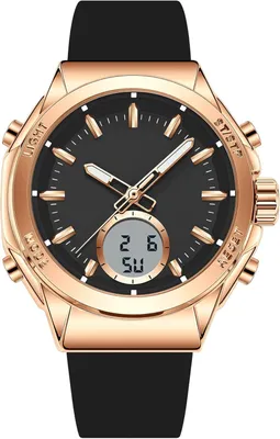 Immagine prodotto di Orologio sportivo impermeabile da donna con cinturino in silicone, doppio display digitale e analogico, sveglia, data, luce notturna, 3ATM, resistente agli urti, ideale per sport all'aperto e fitness
