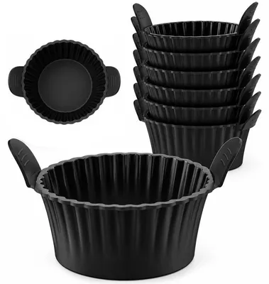 Produktbild von Muffinförmchen Airfryer 8 Stück, Silikon Backförmchen für Heißluftfritteuse, BPA-frei, wiederverwendbar, spülmaschinengeeignet, bis 220 °C