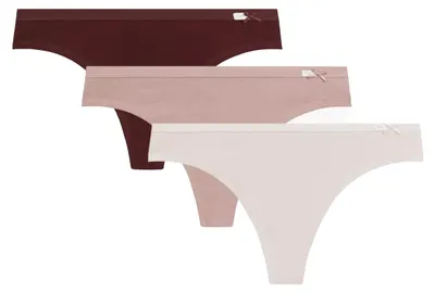Zdjęcie produktu dla Majtki damskie, zestaw 3 sztuk, Atlantic Brazil, kolor: różowy, beżowy, czerwony, rozmiar: XL