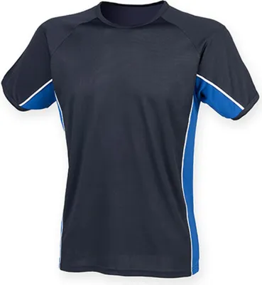 Produktbild von Finden+Hales LV240 |  Herren Performance Panel T-Shirt / Polyester Topcool® - Farbe: Navy/Royal/White - Größe: M