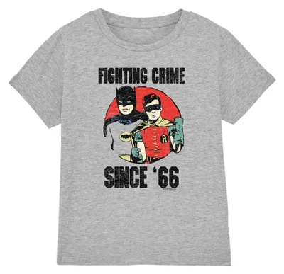 Image de T-shirt enfant Batman - "Since 66" - Modèle TV41435 (taille 140-146) - Couleur : gris chiné (sportif)