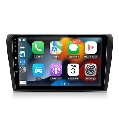Zdjęcie produktu dla Radio samochodowe do MAZDA 3 BK 2003–2009 CarPlay, Android Auto, radio multimedialne, nawigacja GPS z systemem Android, Wi-Fi, Bluetooth, DAB+RDS, SWC, 9 cali, 2+64 GB