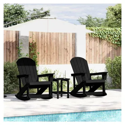 Produktbild von Adirondack Schaukelstühle, HDPE-Möbel, Outdoor-Möbel, Outdoor-Möbel, 2 Stück, Schwarz