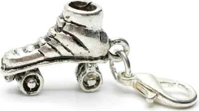 Produktbild von Rollschuh Charm Anhänger Bettelarmband Rollschuhe Diskoroller silber