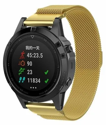 Produktbild von By Qubix Milanaise-Armband - Gold - passend für Garmin Quatix 8 - 51 mm