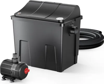 Produktbild von SunSun CBF-200T Bioteichfilter Komplettset mit 9W UVC Klärer, Teichpumpe 2300 l/h 35W, Thermometer und Filtermedien, FilteranlageTeichfilter