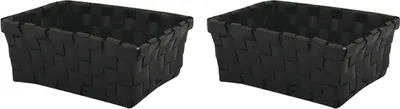 Produktbild von Aufbewahrungskörbchen 19x14x8 cm Schwarz 2er Set
