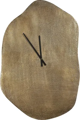 Produktbild von BELIANI Wanduhr Messingfarben aus Aluminium 78 x 50 cm Asymmetrische Form Schwarze Zeiger Ohne Ziffern Wohnaccessoires Dekoration für Wohnzimmer