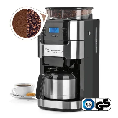 Zdjęcie produktu dla Ekspres do kawy dla baristów z młynkiem i dzbankiem termicznym W zestawie dzbanek termiczny na 10 dużych filiżanek kawy Kawa ziarnista i kawa w proszku Stal nierdzewna