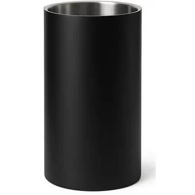 Produktbild von Doppelwandiger Edelstahl Weinkühler Schwarz – Extra Hoch (Ø 12 × 20 cm) – Isolierender Sekt- & Weinkühler für Flaschen Ø 9–10 cm