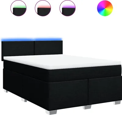 Produktbild von vidaXL Boxspringbett mit Matratze Schwarz 160x200 cm Stoff