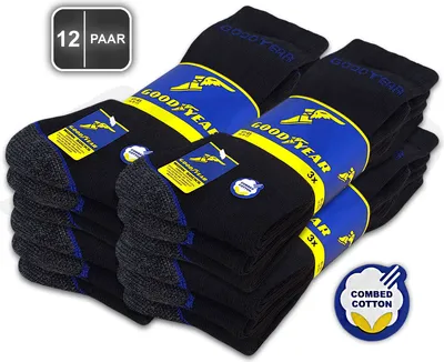 Produktbild von 12 Paar GOODYEAR Herren Arbeitssocken Work Socks Business Socken Strümpfe Größe 41-45