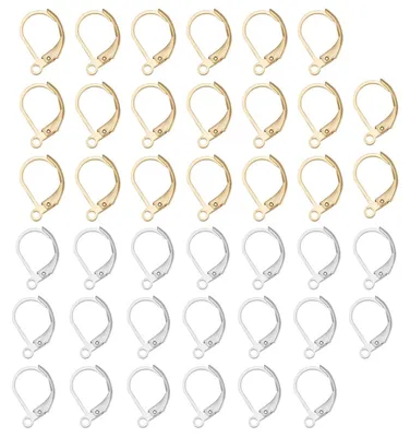 Productafbeelding van RVS oorhaakjes met hendelverstelling - set van 40 stuks - voor sieraden maken en het zelf maken van oorbellen