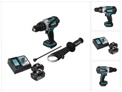 Produktbild von Makita DHP 458 RT Akku Schlagbohrschrauber 18 V 91 Nm + 2x Akku 5,0 Ah + Ladegerät