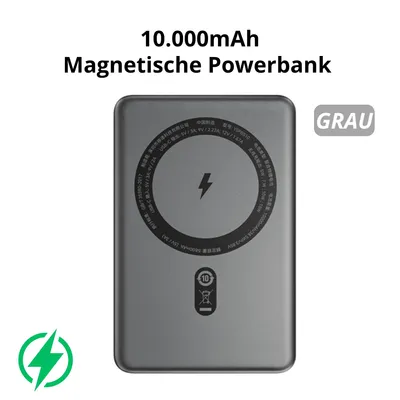 Produktbild von MOVESPEED 10000mAh Magnetische Powerbank – Mini Externe Akku mit 20W Schnellladung & 15W Wireless Charging – Grau