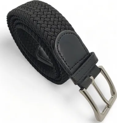 Produktbild von Komfortabel Elastische Geflochtener Stretch Gürtel - Stretchbelt - Stoffgürtel - Gürtel Flecht - Damen und Herren - Schwarz – 115