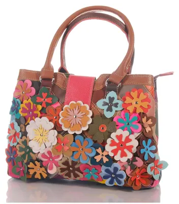 Produktbild von Damen Leder Patchwork Umhänge Henkel Schulter Tasche 30701