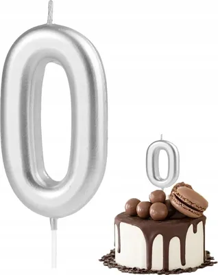 Immagine prodotto di Candela Di Compleanno Numero 0 Argento Metallizzato Per Festa Di Compleanno
