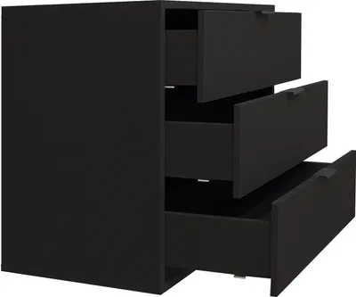 Produktbild von Kommodenserie Bonnie - Schubladenkommode anthrazitfarbener Mattlack - drei Schubladen, Breite ca. 81 cm