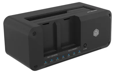 Zdjęcie produktu dla Stacja dokująca do dysków HDD i SSD - Klonowanie bez komputera - SATA i M.2 - USB 3.2 Gen 2 - 10 Gb/s