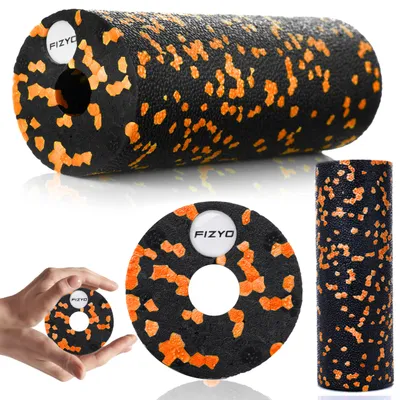 Produktbild von FIZYO Faszienrolle 15 x 5 cm für Fitness, Yoga und Rehabilitation – Massagerolle für Rücken und Wirbelsäule, Foam Roller aus mittelhartem EPP, Orange