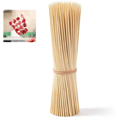Bambusspieße 30 cm, 100 Stück, natürliche Holzspieße, stabil