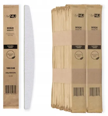 Produktbild von Nail4U Slim NATURAL Papierfeile Halbmond 180/240 50 Stück