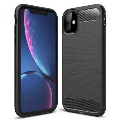 Zdjęcie produktu dla Techsuit Carbon Silicone etui na iPhone 11 – czarne