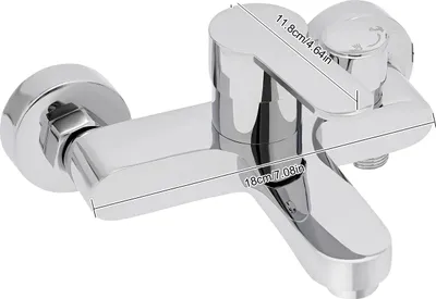 Produktbild von Badezimmer Duscharmatur, Wandmontage, Dualauslass, Silber
