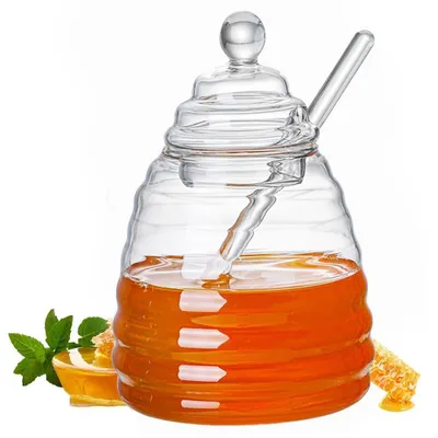 Produktbild von Solidchoice – Gläser für Honig mit Löffel und Deckel – Honigspender (500 ml)