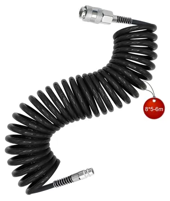 Imagen del producto de Manguera espiral de 6 metros para ventilación, manguera espiral para compresores, diámetro 8 x 5 mm